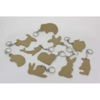 O COLOR Lot de 10 porte-clés en bois médium thème animaux assortis