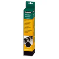FELLOWES Boîte de 100 peignes anneaux plastique 10 mm Noir&nbsp; 5346108