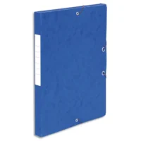 PERGAMY Boîte de classement à élastique en carte lustrée 7/10, 600g. Dos 25mm. Coloris Bleu.