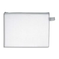 WONDAY Pochette zippée en PVC renforcé semi-transparente pour le courrier, format 25x19cm épaisseur 0,5cm