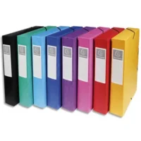 EXACOMPTA Boîte de classement EXABOX en carte lustrée 7/10e. Dos de 6 cm. Coloris assortis