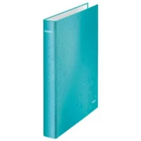 LEITZ Classeur 4 anneaux Ø25 WOW en carton pelliculé. Dos 4 cm. Format A4+. Coloris Menthe