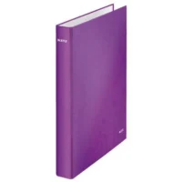 LEITZ Classeur 4 anneaux Ø25 WOW en carton pelliculé. Dos 4 cm. Format A4+. Coloris Violet