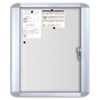 BI-OFFICE Vitrine d'extérieur Mastervison porte en verre trempé fond magnétique laqué Blanc 6 feuilles A4