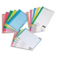 OBLIQUE AZ Sachet de 10 planches étiquettes n°0 réversibles pour dossiers suspendus tiroir. Coloris Bleu