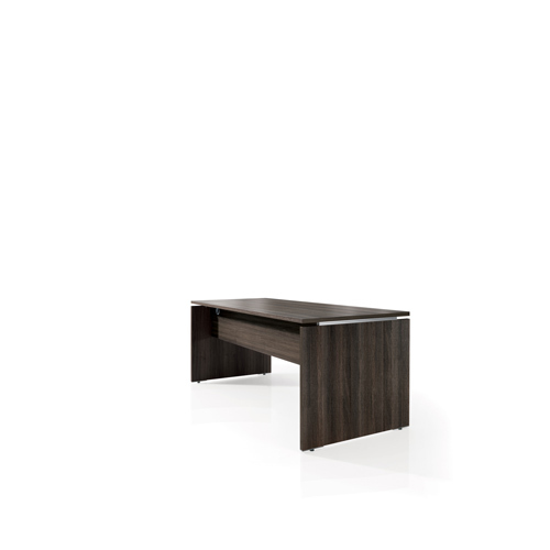 BUREAUX INDIVIDUELS Table de bureau rectangulaire Moka L. 160 x P. 80 cm décor chêne café sur piétement pannea – Image 2