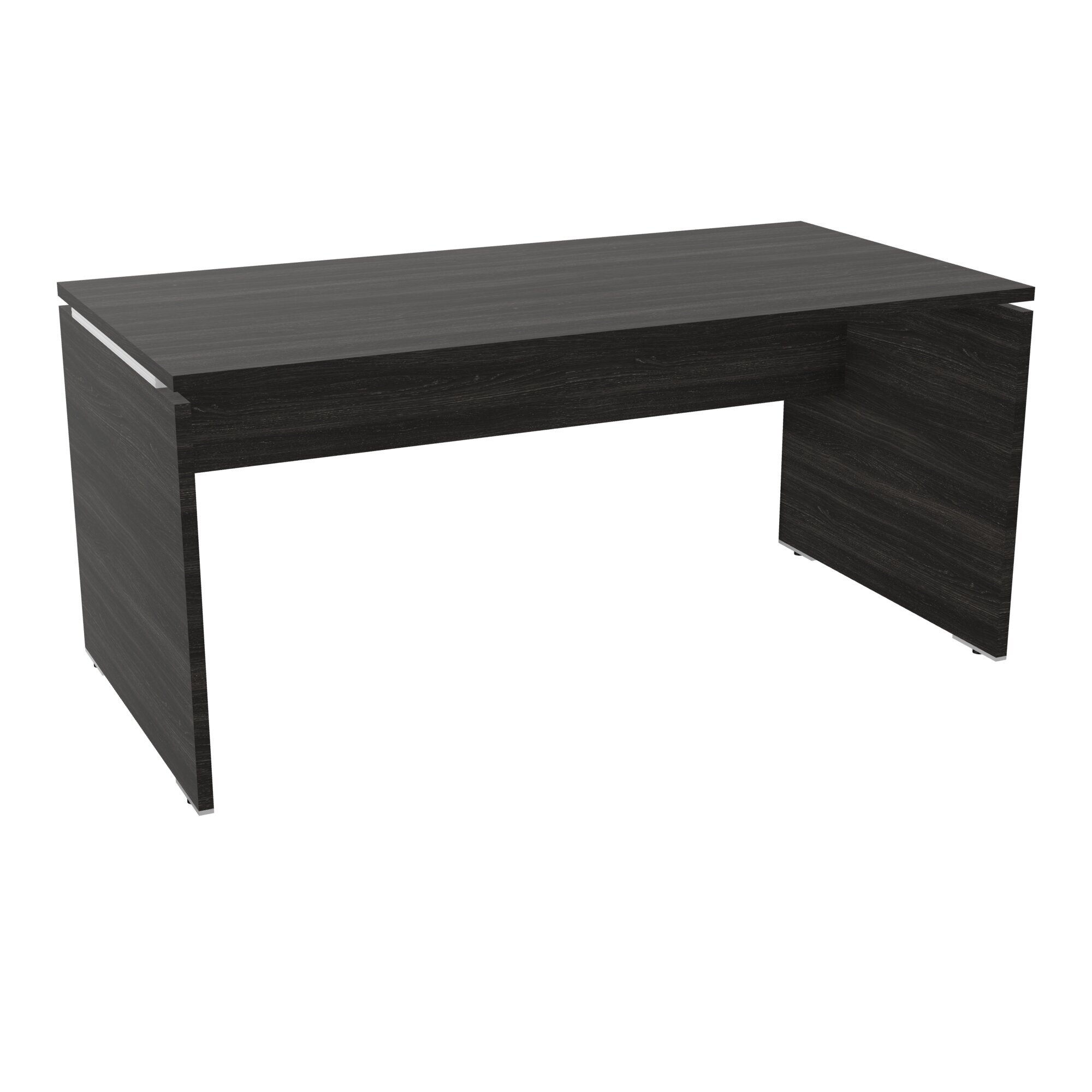 BUREAUX INDIVIDUELS Table de bureau rectangulaire Moka L. 160 x P. 80 cm décor chêne café sur piétement pannea