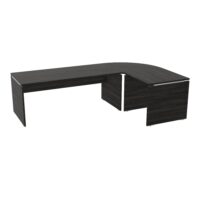 Ensemble Moka composé d'une table de bureau rectangulaire Moka L. 180 x P. 80 cm décor chêne café, d'un angle 90° et d'une table retour L. 80 x P. 80 cm