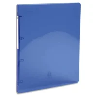 EXACOMPTA Classeur 4 anneaux dia 30mm Iderama polypro souple 7/10 brillant. Dos 4cm. Coloris Bleu clair.