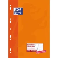OXFORD Etui 200 copies simples 90g perforées Blanches A4 5x5