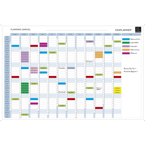 EXACOMPTA Planning annuel magnétique 90x59cm vendu en kit avec de nombreux accessoires 56150E – Image 3