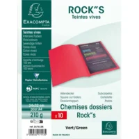 EXACOMPTA Paquet de 10 chemises ROCK'S en carte 210 grammes coloris vert