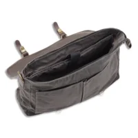 JUSCHA Sacoche vegas Gris/Marron canvas/cuir imitation 32x42x13cm 47303