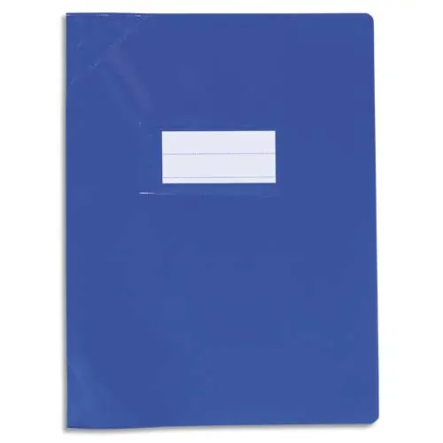 OXFORD Protège-cahier 17x22cm Strong Line opaque 15/100è + coins renforcés (30/100è). Coloris Bleu