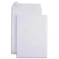 GPV Paquet de 100 pochettes 130g kraft armé Blanc auto-adhésif, format C4 229x324 mm, soufflet 30mm