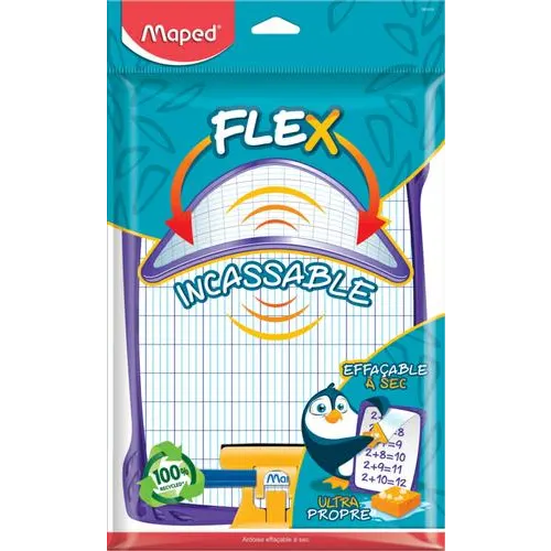 MAPED Kit ardoise blanche incassable + feutre et effaceur - double face grds carreaux - plusieurs coloris – Image 4