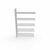 Rayonnage tubulaire Elément suivant acier galvanisé H. 200 x L. 125 x P. 35 cm 5 tablettes