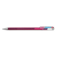 PENTEL Roller DualMetallic encre gel. Pointe large 1 mm. Coloris Rose + Bleu métallique