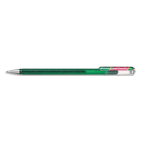 PENTEL Roller DualMetallic encre gel. Pointe large 1 mm. Coloris Vert + Rouge métallique