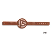 GRAINE CREATIVE Lot de 12 Bracelets à broder polyuréthane Marron, échevette de coton, aiguille et attache