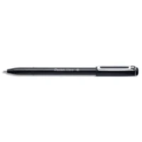 PENTEL Stylo bille à capuchon iZee 1 mm Noire à faible viscosité. Clip métal, zone alvéolée, rechargeable