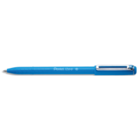PENTEL Stylo bille à capuchon iZee 1 mm Bleu ciel. Clip métal, rechargeable.