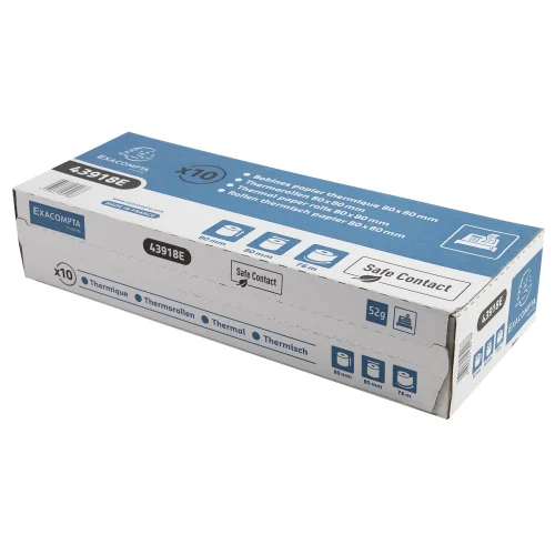 EXACOMPTA Bobine caisse SAFECONTACT 80x80x12mm, L 76M, papier thermique 55g 1 pli. Durée mini 35 ans – Image 4