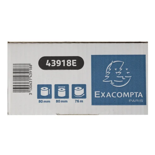 EXACOMPTA Bobine caisse SAFECONTACT 80x80x12mm, L 76M, papier thermique 55g 1 pli. Durée mini 35 ans – Image 5