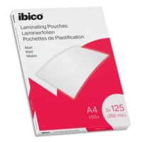 IBICO Pack de 100 pochettes de plastification mattes A4, 125 microns 627323