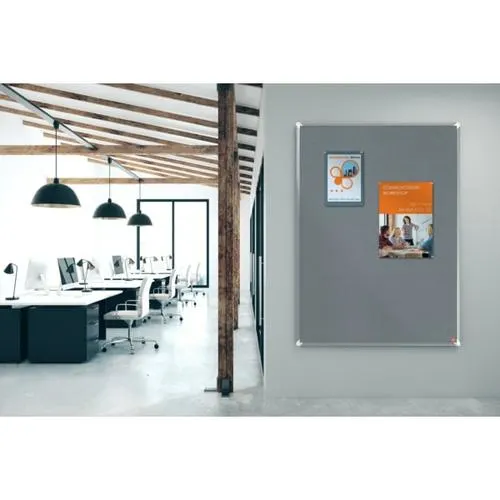 NOBO Tableau d'affichage en feutre Premium Plus - 600 x 450 mm - gris - 1915194 – Image 5