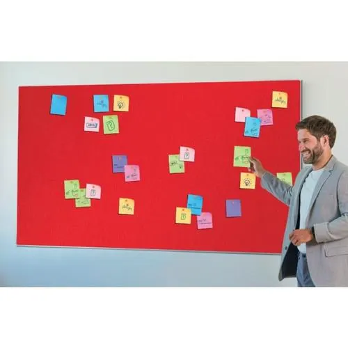 NOBO Tableau d'affichage Widescreen en feutre Impression Pro - 710 x 400 mm - rouge - 1915419 – Image 5