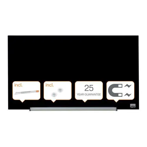 NOBO Tableau en verre - format 677 x 381 mm - noir - NOBO 1905179
