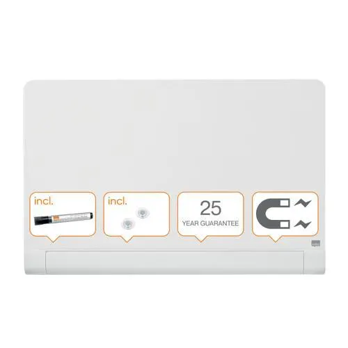 NOBO Tableau en verre widescreen - 993 x 559 mm - blanc - NOBO 1905191