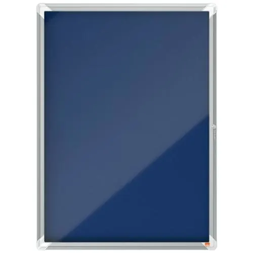 NOBO Vitrine d'affichage porte battante Premium Plus - feutre bleu - 8 x A4 - 1915327