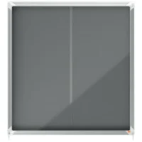NOBO Vitrine d'affichage porte coulissante Premium Plus - feutre gris - 12 x A4 - 1915337