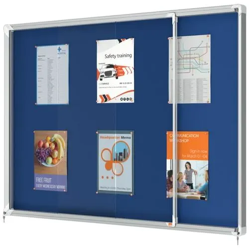 NOBO Vitrine d'affichage porte coulissante Premium Plus - feutre bleu - 18 x A4 - 1915334 – Image 4