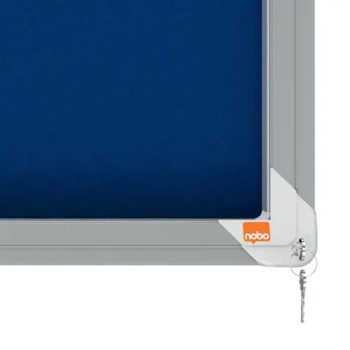 NOBO Vitrine d'affichage porte coulissante Premium Plus - feutre bleu - 18 x A4 - 1915334 – Image 5