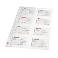 ESSELTE Sachet de 10 pochettes perforées A4 en polypropylène 10.5/100eme lisse pour cartes de visite