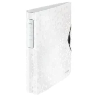 LEITZ Classeur 4 anneaux Ø30 WOW SoftClick en polypropylène. Dos 5 cm. Coloris Blanc
