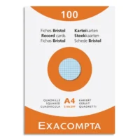 EXACOMPTA Etui de 100 fiches bristol non perforées 210x297mm (A4) 5x5 assortis