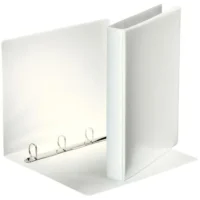 ESSELTE Classeur personnalisable ESSENTIAL 4 anneaux 25 mm en polypropylène. Format A4. Coloris Blanc