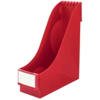 LEITZ Porte-revues PP avec large poignée. Dimensions (hxp) : 32 x 29 cm - Dos 9 cm. Coloris rouge