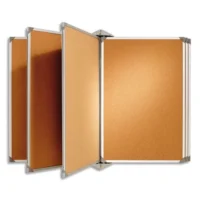 PLANORGA Panneau pivotant 6 volets en liège 90x90cm, encadrement en aluminium anodisé. Liège recto-verso.