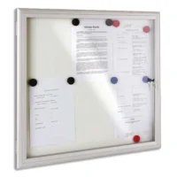 PLANORGA Vitrine REVERSO 6 Feuilles pour extérieur 69,2x72,8cm. Cadre alu, portes battantes.Coloris gris