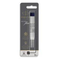 PARKER Blister de 3 recharges bille PARKER QuinkFlow. Pointe moyenne. Encre noire