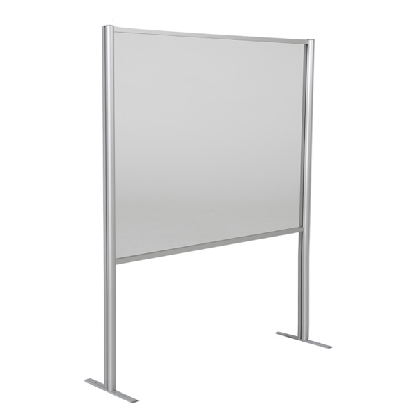Cloison écran de protection plexiglass/alu h 110 x l 100 cm
