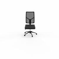 Siège Opus - mécanisme synchrone réglable en intensité avec profondeur d'assise réglable - assise tissu Bondaï noir et haut dossier résille noire - piètement nylon noir - Roulettes pour sol souple