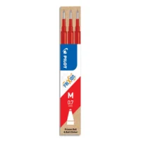 PILOT Set de 3 recharges pour roller FriXion Ball. Pointe moyenne 0,7 mm. Encre Rouge