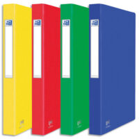 OXFORD Classeur 2 anneaux EUROFOLIO en carte lustrée 7/10e, dos 3,5 cm. Coloris assortis