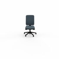Siège Oscar haut dossier mécanisme ergonomique dossier coque noir tissu Bondaï  gris orage piétement nylon noir - roulettes sol dur
